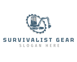 Contractor Gear Excavator logo design