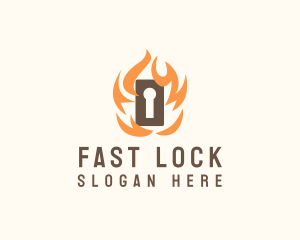 Fire Door Keyhole logo design