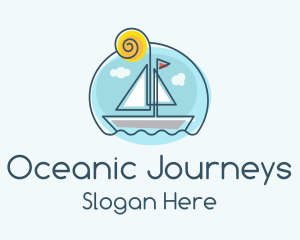 Summer Sailboat Monoline logo