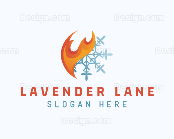 Fire Ice Snowflake Logo