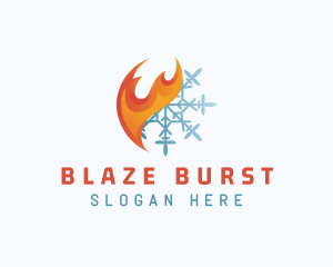 Fire Ice Snowflake logo design