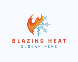 Fire Ice Snowflake logo design