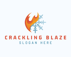 Fire Ice Snowflake logo design