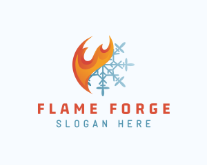 Fire Ice Snowflake logo design