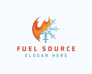 Fire Ice Snowflake logo design