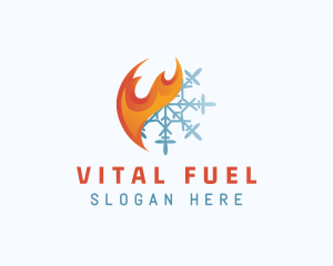 Fire Ice Snowflake logo design