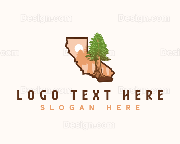 Giant Sequoia California Tree Logo