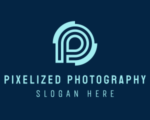 Modern Curves Letter P logo design