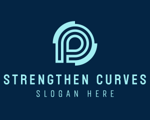 Modern Curves Letter P logo