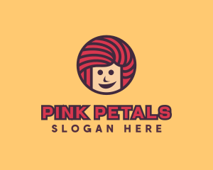 Pink Hair Smiling logo design