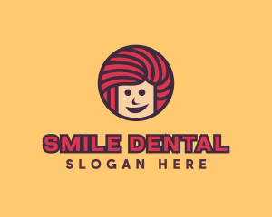 Pink Hair Smiling logo design