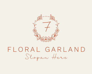 Flower Garland Wreath logo design