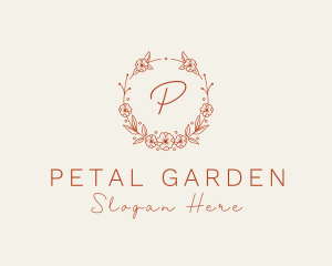 Flower Garland Wreath logo design