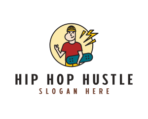 Hustle Skater Rush logo design