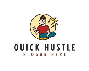 Hustle Skater Rush logo design