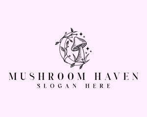 Mystical Moon Mushroom logo design