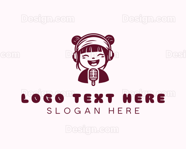 DJ Podcaster Girl Logo