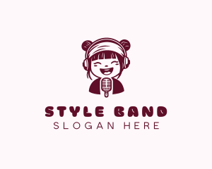 DJ Podcaster Girl logo design