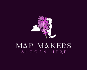 New York Lilac Flower logo design