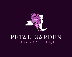 New York Lilac Flower logo design