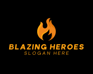 Hot Fire Flame logo design