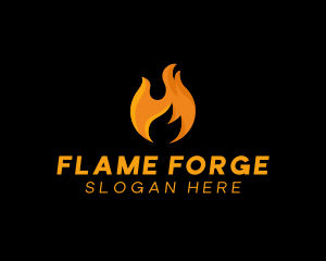 Hot Fire Flame logo design