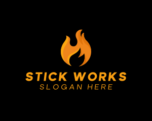 Hot Fire Flame logo design