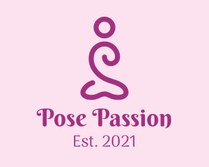 Minimalist Yoga Pose  logo design