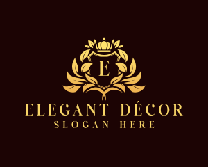 Elegant Crown Shield logo design