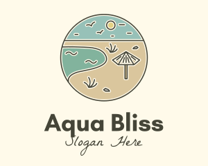 Summer Beach Umbrella logo design