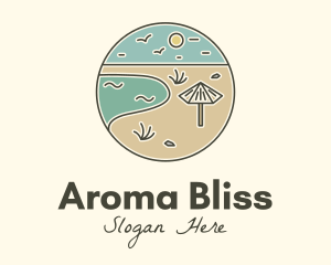 Summer Beach Umbrella logo design