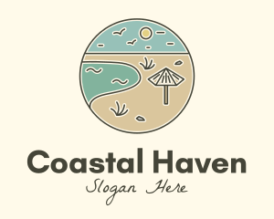 Summer Beach Umbrella logo design