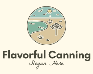 Summer Beach Umbrella logo design