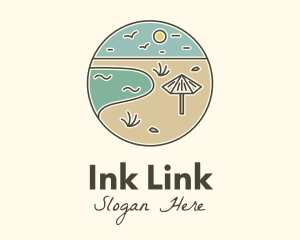 Summer Beach Umbrella logo design