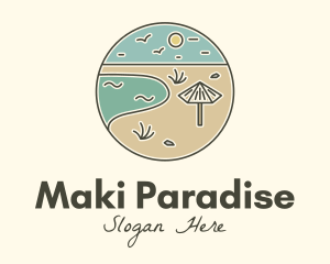 Summer Beach Umbrella logo design