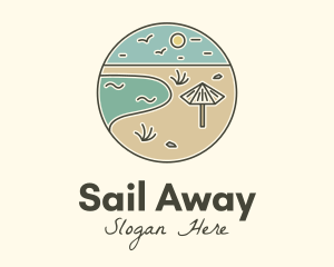 Summer Beach Umbrella logo design