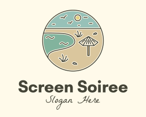 Summer Beach Umbrella logo design