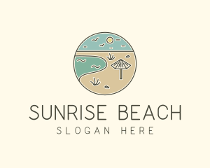 Summer Beach Umbrella logo design