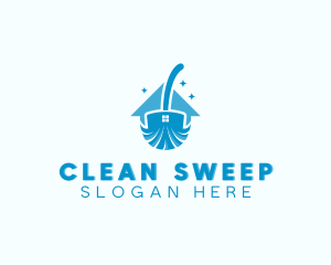 Broom House Cleaning logo design