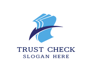 Blue Check Papers logo design