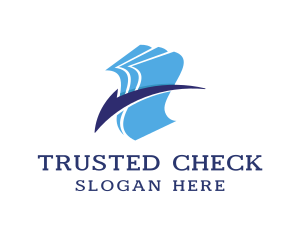 Blue Check Papers logo design