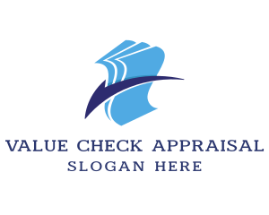 Blue Check Papers logo design