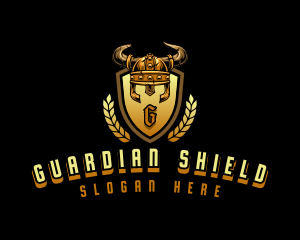 Viking Helmet Shield logo design