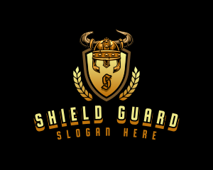 Viking Helmet Shield logo design