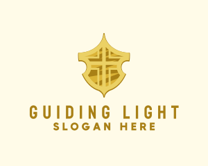 Religious Cross Shield  logo design