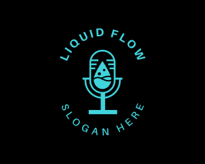 Droplet Microphone Podcast logo design