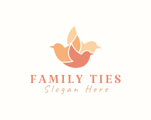 Bird Family Flock Silhouette logo design