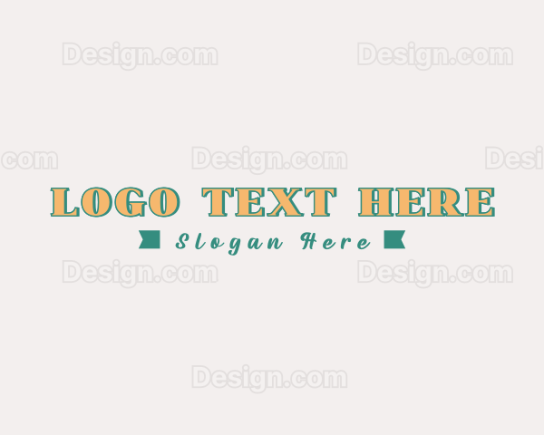 Vintage Retro Ribbon Logo