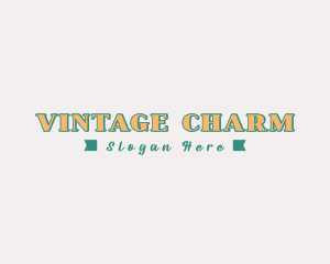 Vintage Retro Ribbon logo design