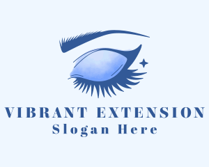 Blue Eyeshadow Eyelashes  logo design